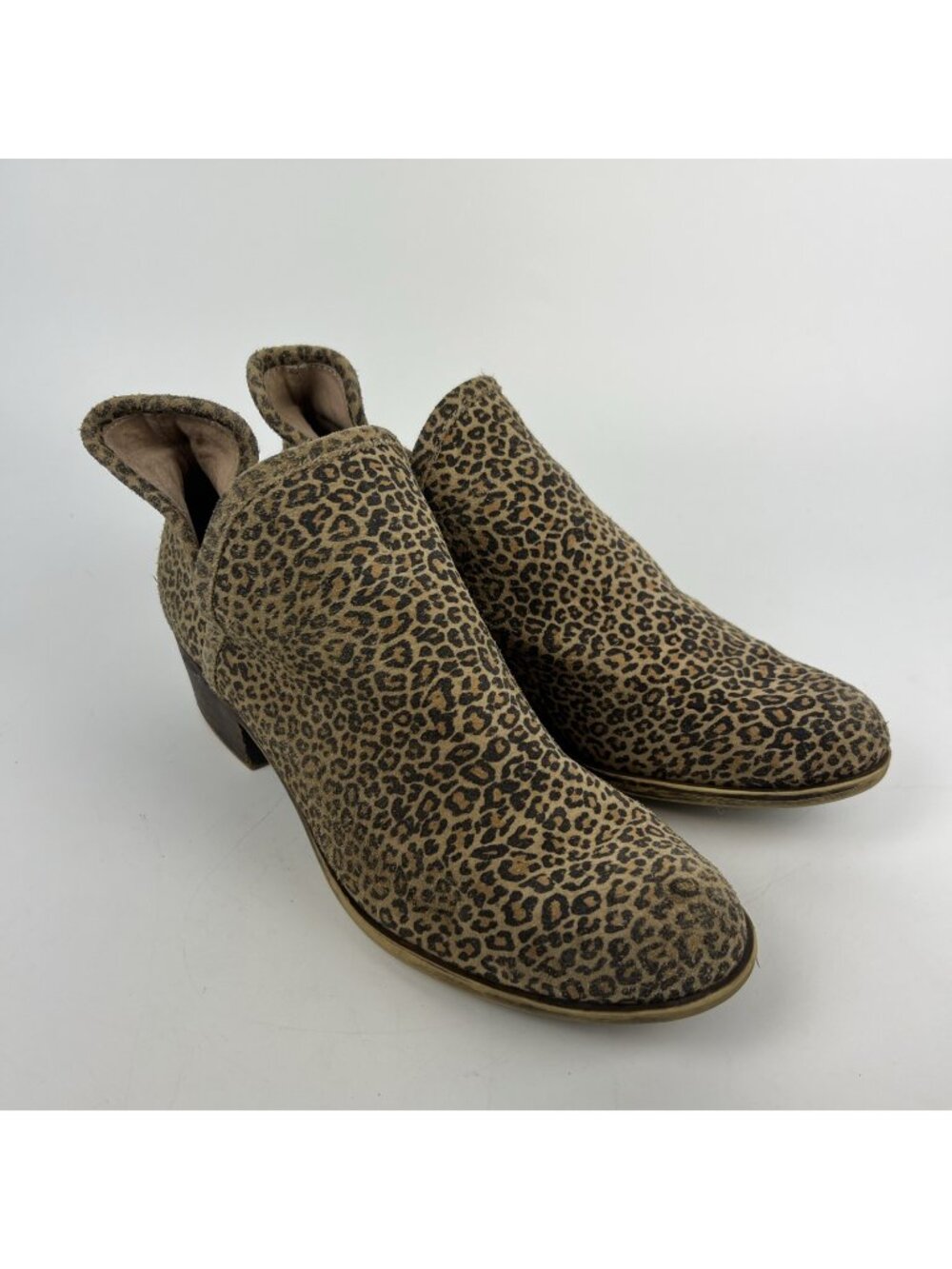 Lucky Brand BALEY 2 Leopard Print Leather Ankle Boots Sz 9